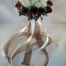 Wedding Bridal Floral Flower Bouquet - Silk Rose Flowers Bouquets With Raindrops