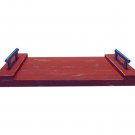 Flat Style Wood Display / Serving Tray- 16" x 12"- Coral / Brushed Nickel Handle