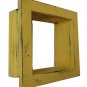 Square Wood / Wooden Shadow Box Display - 12" x 12" Yellow - Decorative Reclaim