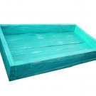 Wood Display / Serving Tray - 16" x 12" - Aqua Distressed - Decorative Distress