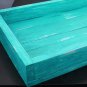 Wood Display / Serving Tray - 16" x 12" - Aqua Distressed - Decorative Distress