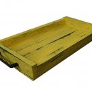 Wood Display / Serving Tray - 14" x 10" - Yellow / Black Handle - Decorative