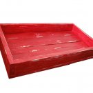 Wood Display / Serving Tray - 18" x 12" - Red Distressed - Decorative Distressed