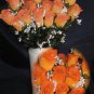 84 Silk Rose Flowers w/Raindrops - Wedding Flowers Bridal/Floral - Double Orange