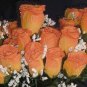 84 Silk Rose Flowers w/Raindrops - Wedding Flowers Bridal/Floral - Double Orange
