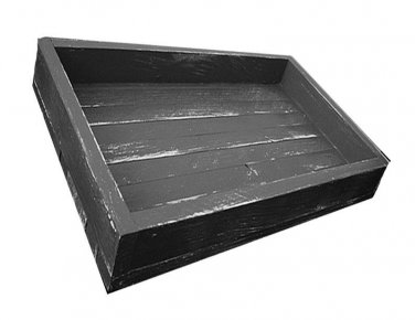 Wood Display / Serving Tray - 16" x 12" - Black Distressed - Decorative Distress