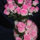 84 Silk Rose Flowers w/Raindrops - Wedding Flowers - Bridal/Floral - Ivory/TWO P