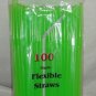 100 Straws - Flex/Flexible Drinking Straws - Luau - Wedding Party - lime Green