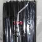 100 Straws - Flex/Flexible Drinking Straws - Luau - Wedding - Party - Black