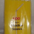 100 Straws - Flex/Flexible Drinking Straws - Luau - Wedding Party - Yellow