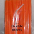 100 Straws - Flex/Flexible Drinking Straws - Luau - Wedding Party - Orange