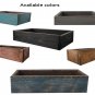 18" Rustic Grey Wash Wood / Wooden Box Planter Display Centerpiece - Wedding