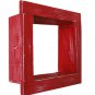 Square Wood / Wooden Shadow Box Display - 12" x 12" - Red - Decorative Reclaim