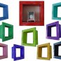 Square Wood / Wooden Shadow Box Display - 12" x 12" - Red - Decorative Reclaim