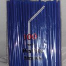 100 Straws - Flex/Flexible Drinking Straws - Luau - Wedding Party - Royal Blue
