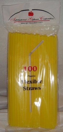 10,000 Straws - Flex/Flexible Drinking Straws -Luau - Wedding - Party -  Yellow