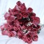 84 Silk Rose Flowers w/Raindrops -Wedding Flowers Bridal/Floral - Dusty Rose