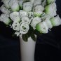 84 Silk Rose Flowers w/Raindrops -Wedding Flowers Bridal/Floral - Lime Green / White