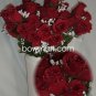 84 Silk Rose Flowers w/Raindrops - Wedding Flowers - Bridal/Floral - Burgundy