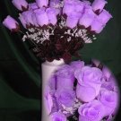 84 Silk Rose Flowers w/Raindrops - Wedding Flowers - Bridal/Floral - Lavender