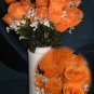 84 Silk Rose Flowers w/Raindrops - Wedding Flowers - Bridal/Floral - Orange