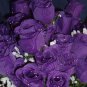 84 Silk Rose Flowers w/Raindrops - Wedding Flowers - Bridal/Floral - Purple