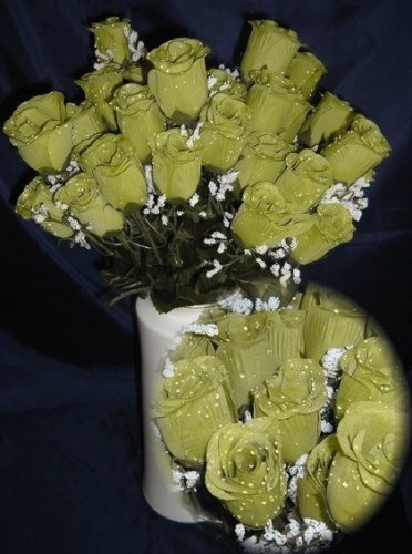 84 Silk Rose Flowers w/Raindrops - Wedding Flowers - Bridal/Floral - Sage