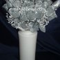 84 Silk Rose Flowers w/Raindrops - Wedding Flowers - Bridal/Floral - Silver