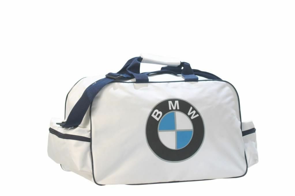 BMW White Duffel Bag / Sports / Gym / Travel - Free FEDEX Shipping