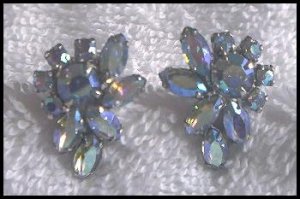 Signed Sherman AB Swarovski Rhinestone Earring Set