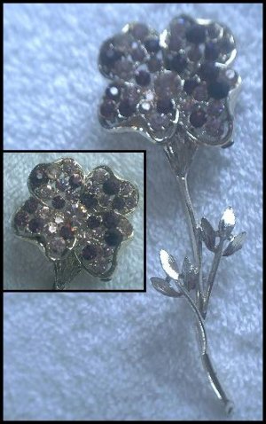 Coro Amethyst Colored Floral Brooch