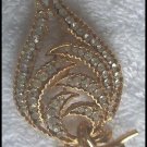 Coro Brooch Clear Stones on Gold Colored Setting