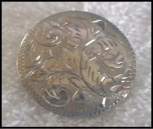 Sterling Silver Etched Brooch