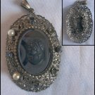 ANTIQUE FILIGREE WITH CAMEO BROOCH FOR PARTS