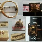 10K Yellow Gold Large Smoky Topaz & Diamonds Size 8.25