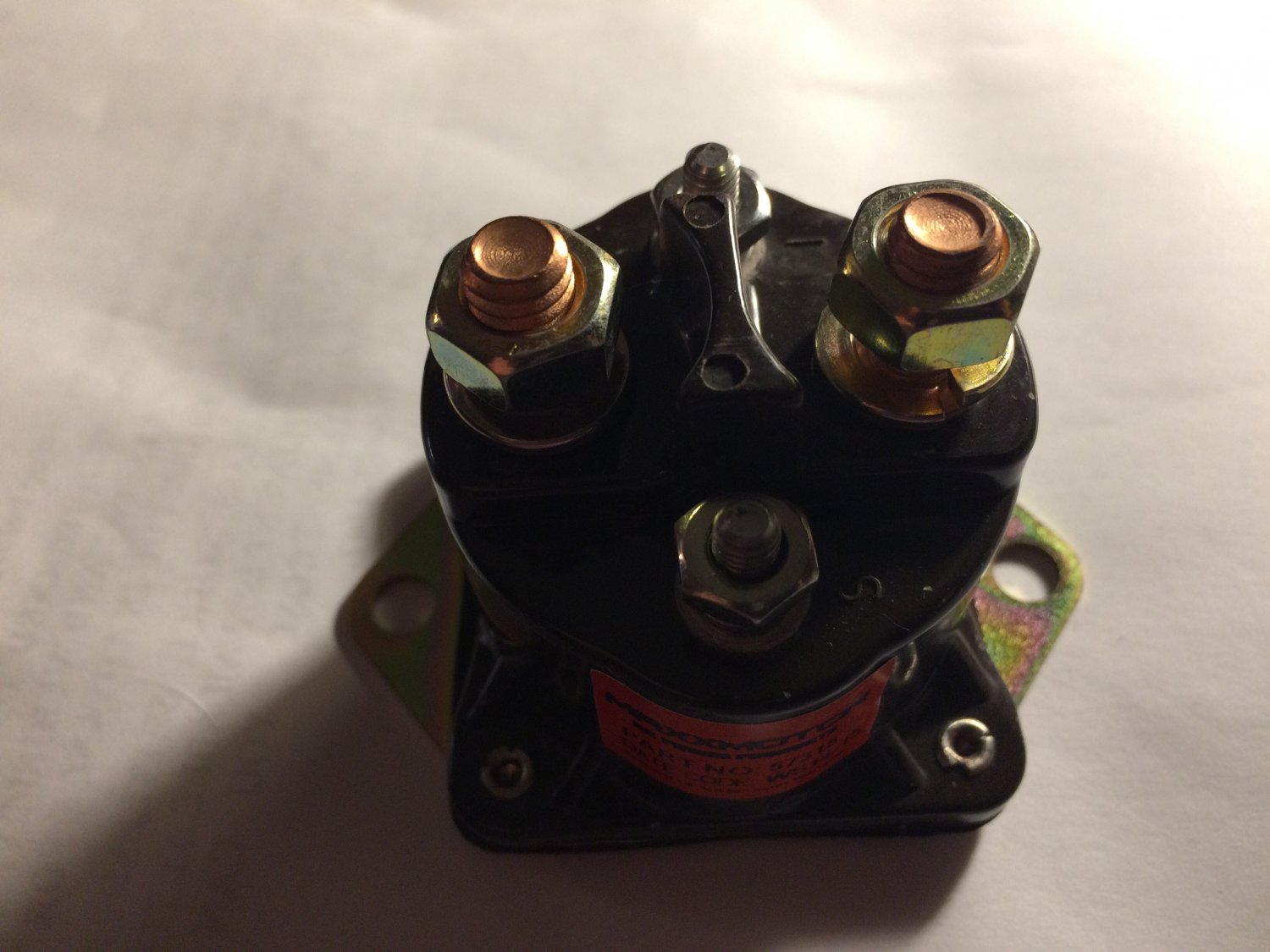 12 V 4 post insulated solenoid with flat bracket