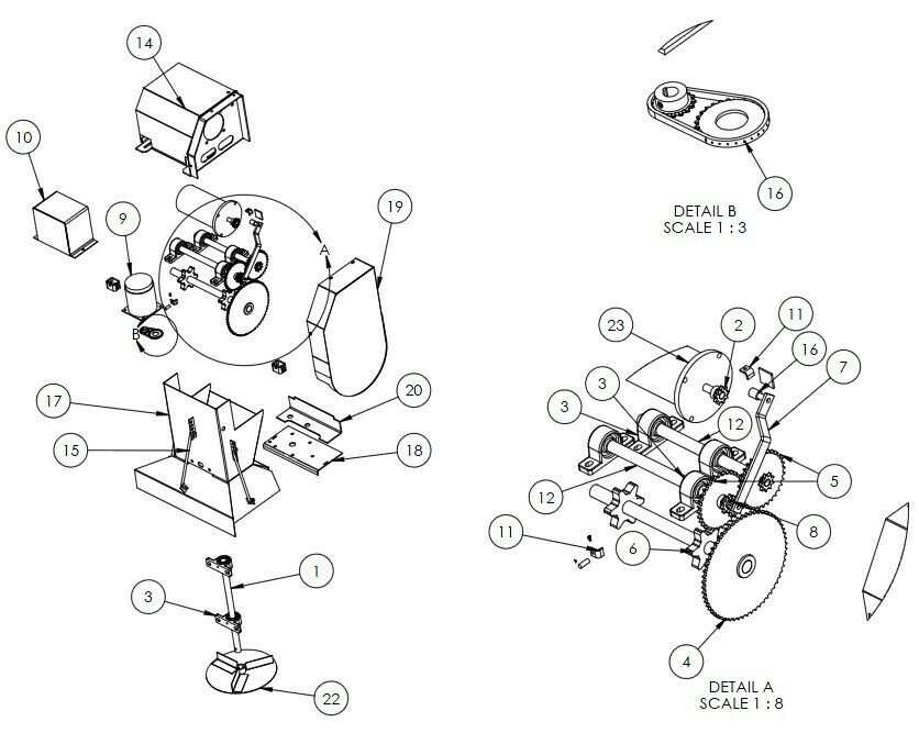 Spinner Motor for Airflo PSV8L Salt Spreaders 07001W Schematic in Ad