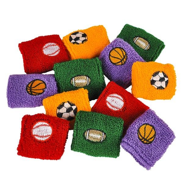One Dozen Children Sports Ball Wristbands 2.75"