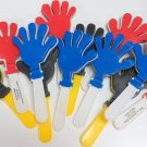 One Dozen 7.5" Clapper Hands (Red, Blue, Black & Gold)