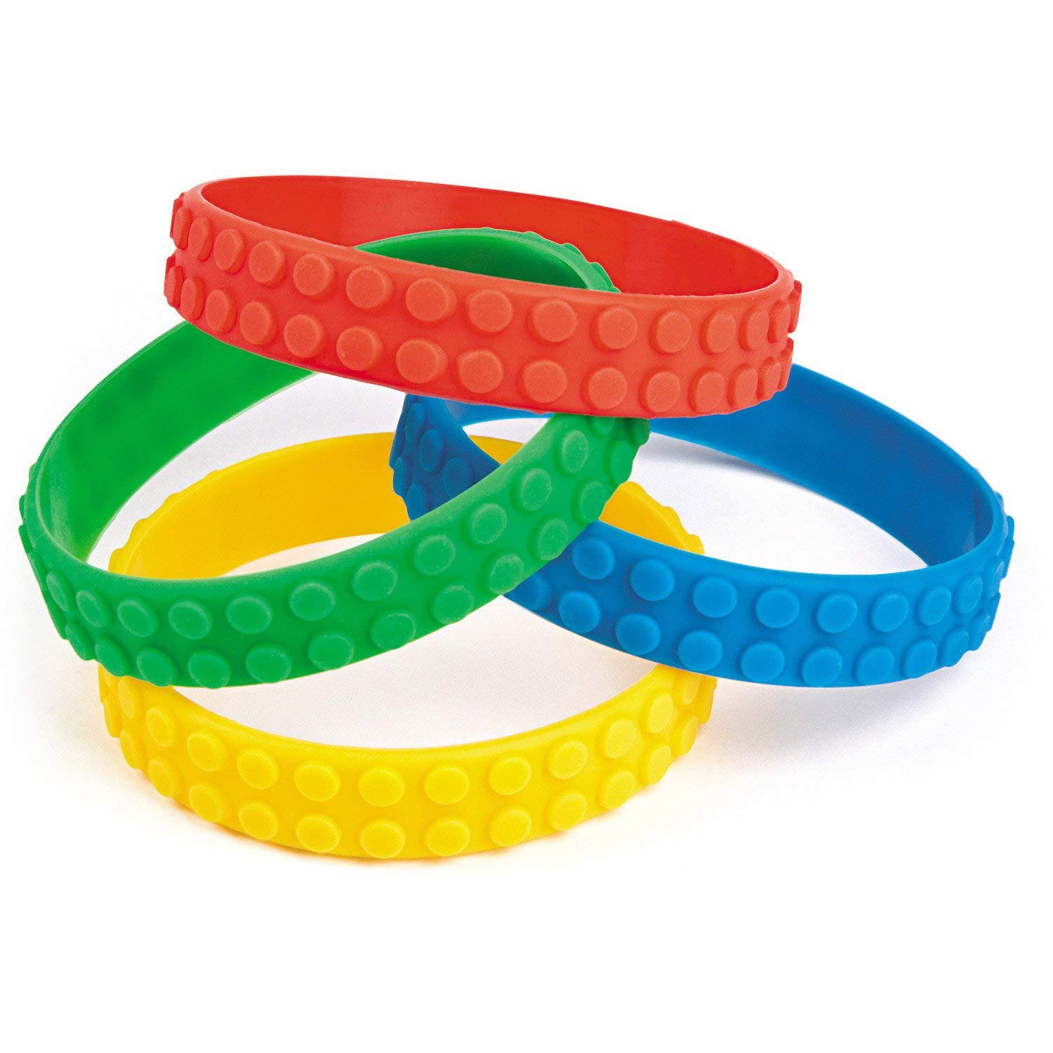 Block Party Rubber Bracelets - One Dozen
