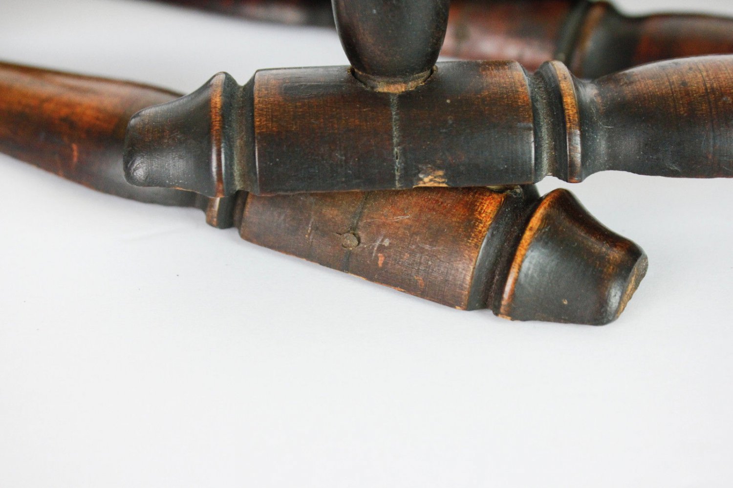 Antique Hat Rack Spindle Folding Accordion Coat Primitive Turned Wood Dowel