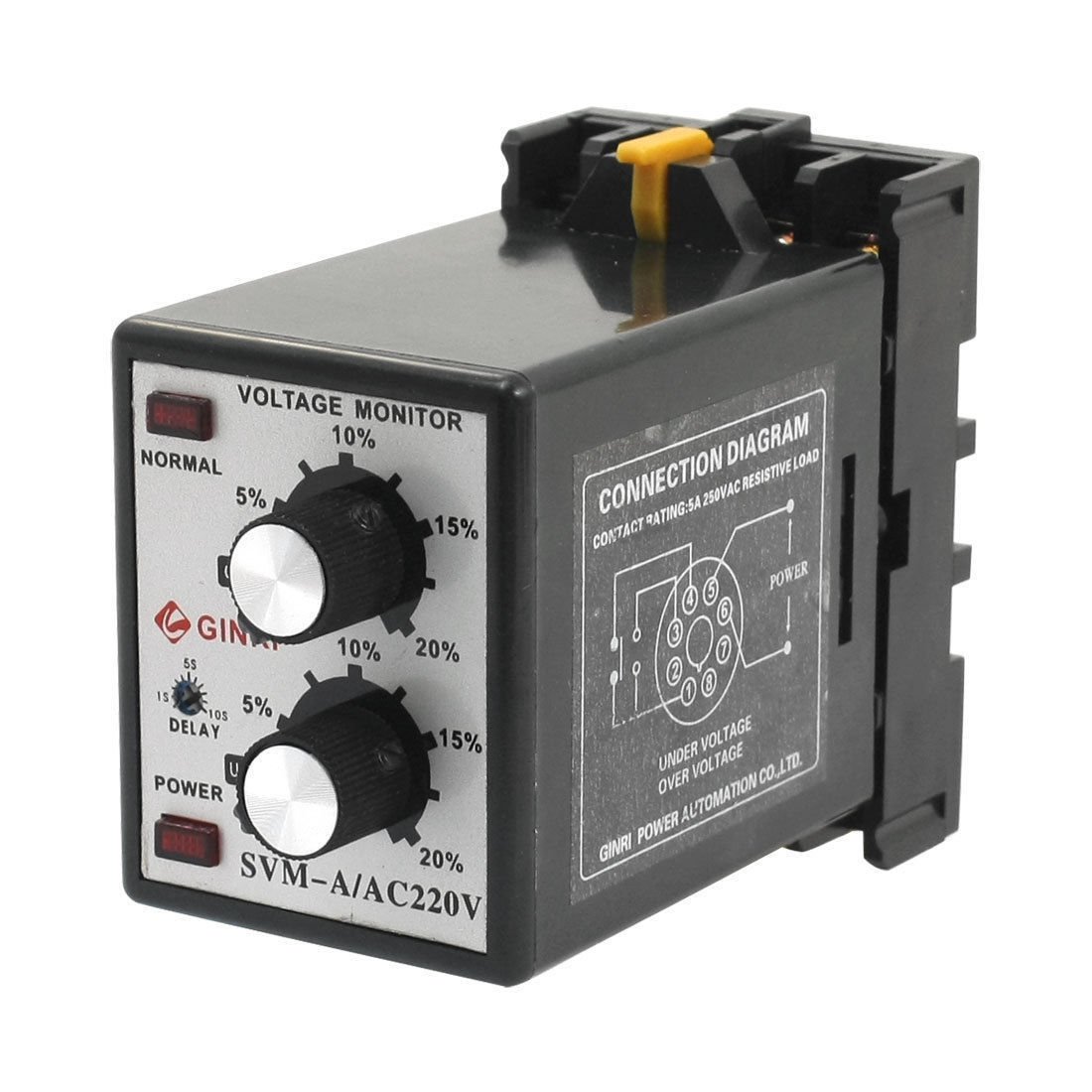 SVM-A AC 220V Protective Adjustable Over/Under Voltage Monitoring Relay
