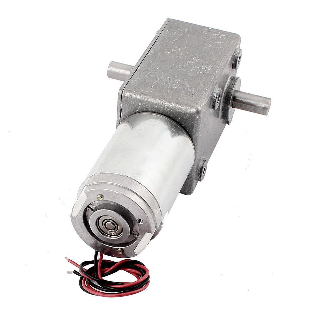 DC 12V 22RPM 2.4A 35KG.CM Dual Shafts High Torque Reversible Worm Gear