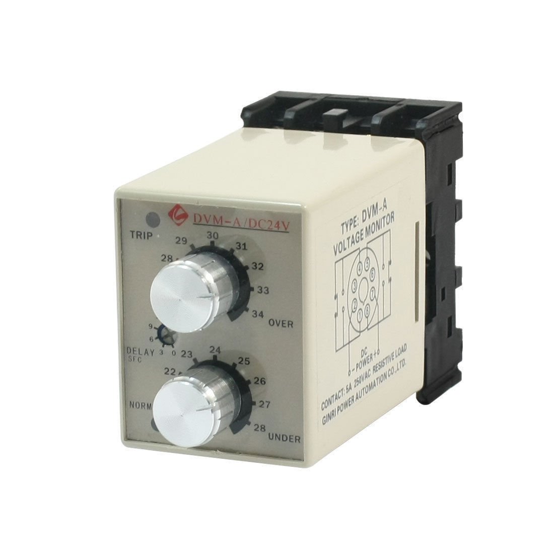 DVMA/24V DC 24V Protective Adjustable Over/Under Voltage Monitoring Relay