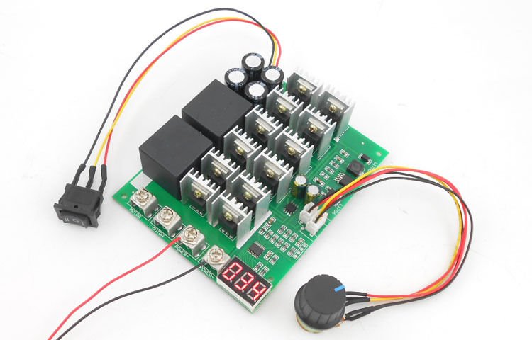 DC 10V-55V 60A Poleless Motor Speed Controller Digital Dial Speed Governor