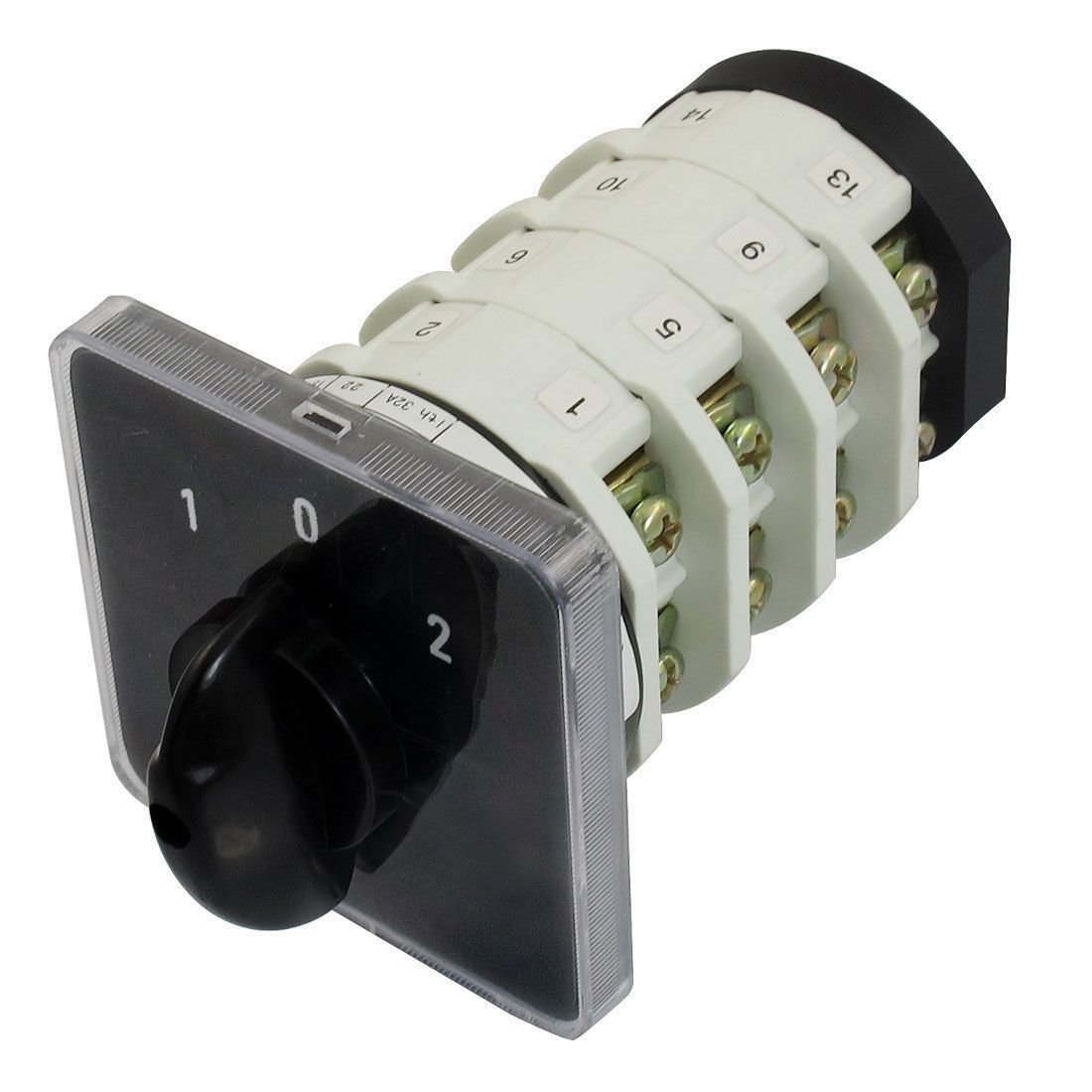 690V 32A 16 Terminals 3 Positions On-Off-On Rotary Cam Changeover Switch