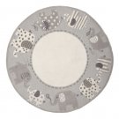 New PB Round Elephant Gray Hand Tufted 5x5 Kids Style Wool Carpet  Rug