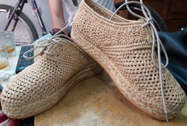 Moroccan natural hand braided raffia Sneaker