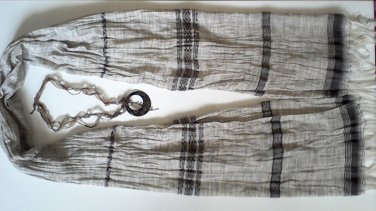 Vegan hand-woven hemp shawl