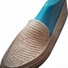 Moroccan natural hand braided raffia Moccasin